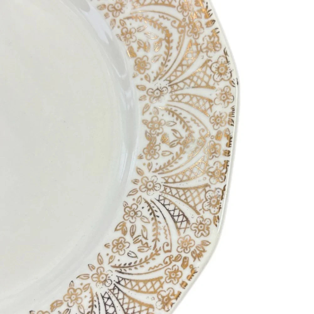 Vintage Dish 22K Gold Trim Lamar Royal China Plate Fine Luxury Floral Filigree